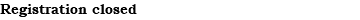 Registration closed